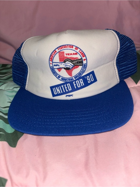 Other - Blue and White Trucker Hat - United For '90 Graphic